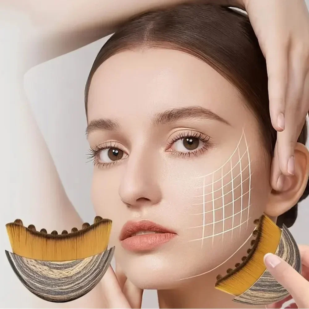 Professional Lymphatic Contour Face Brush for Jawline Sculpting & Drainage Benefits