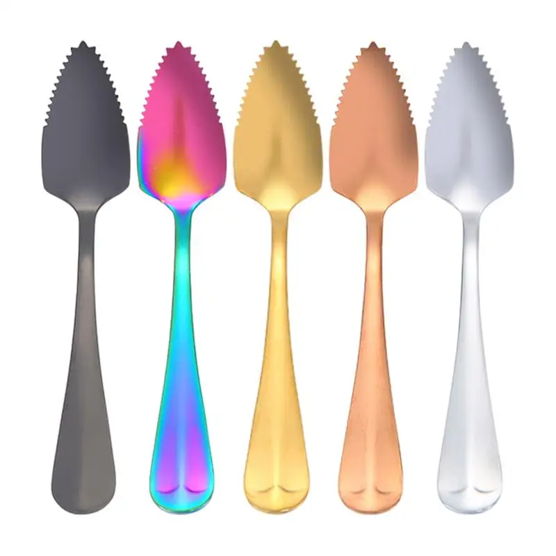 Grapefruit Spoons Stainless Steel Serrated Silverware Kitchen Tool for Kiwi Dessert Citrus Fruit Fashion Wedding Party Supplies