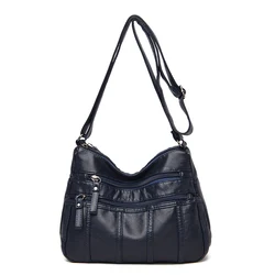 Sleek Black Crossbody Travel Bag with Adjustable Straps and Zipper Compartment (DEEP BLUE)