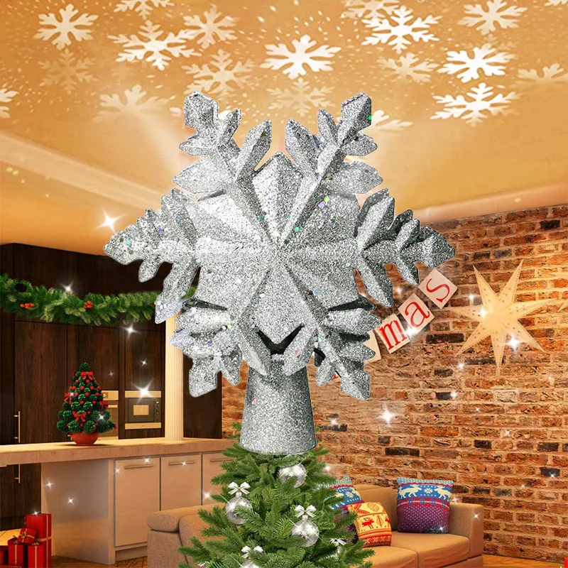 Gold Snowflake Glitter Christmas Decoration | Plastic