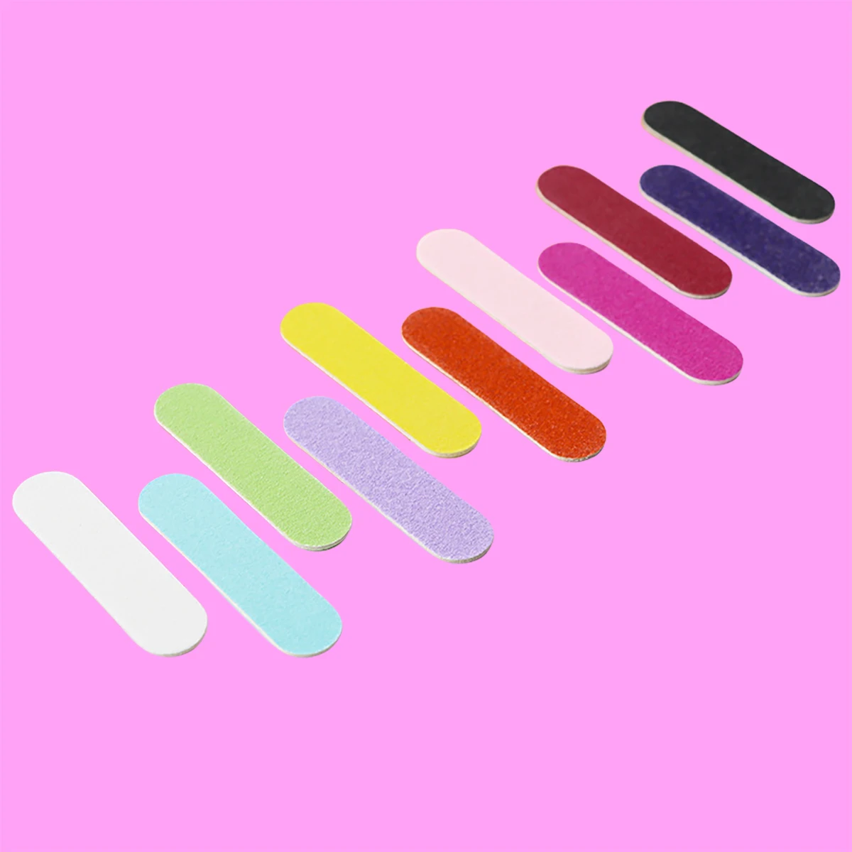 

100 pcs 12 Colors 5cm Mini Wooden Nail File Disposable Sand Emery Board Sandpaper Double Side Nail Buffer 180/240 Wood Nail File