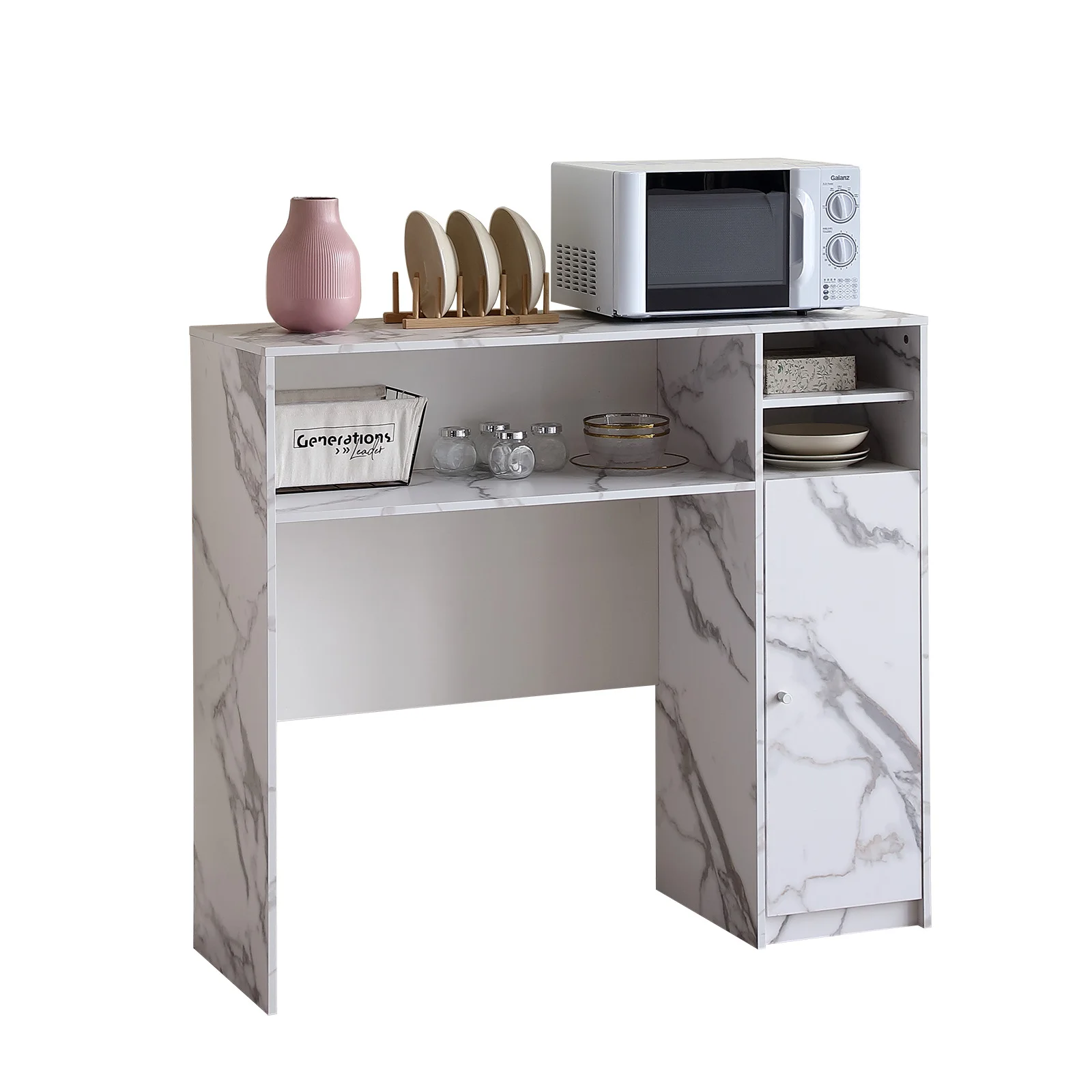 Sideboard Kitchen Buffet Cabinet with Storage, Modern Kitchen Pantry Storage Cabinet with Shelve, Folding Table Storage