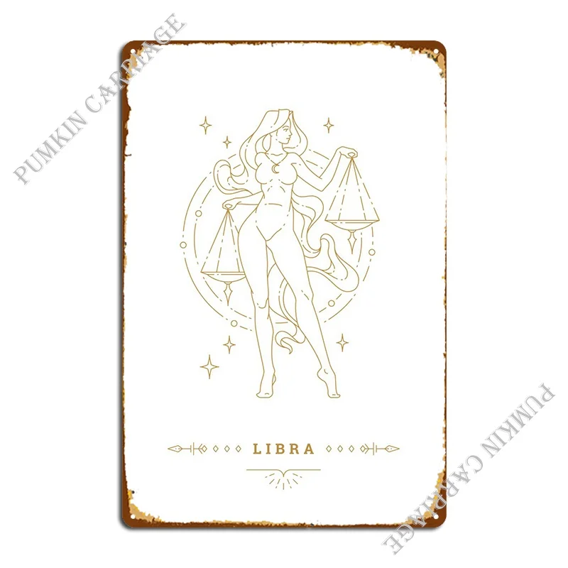 

Libra Zodiac Sign Metal Plaque Poster Wall Pub Cave Designing Garage Create Tin Sign Poster