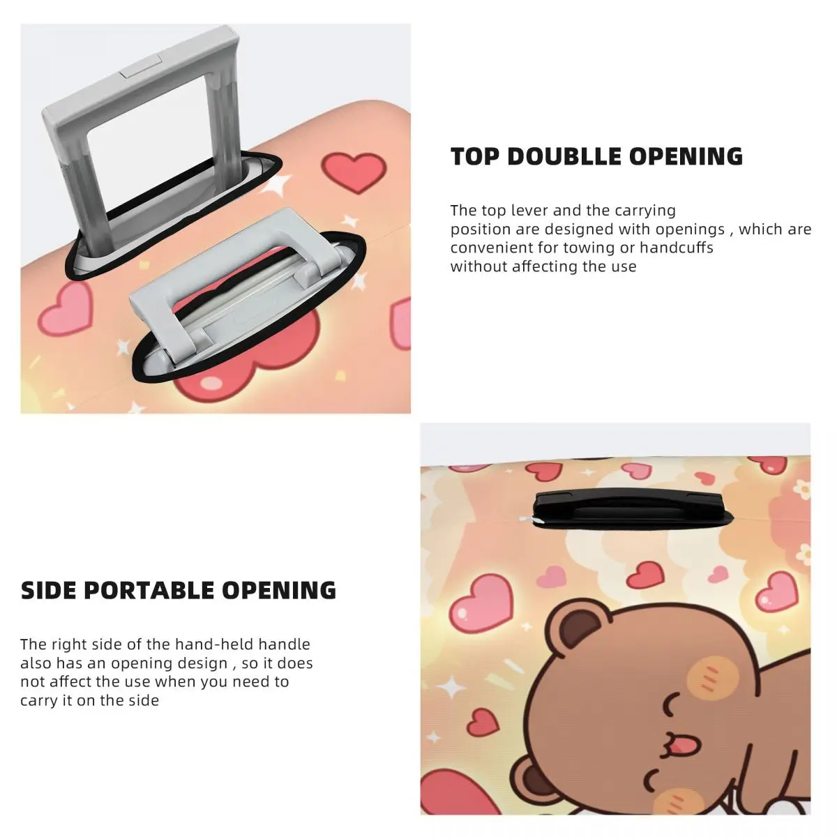 판다베어스 부부와 두두 여행가방 커버 비행기용 유용한 수하물 액세서리 비즈니스 보호대