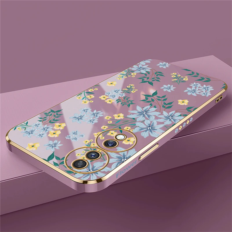 Luxurious Floral Plating Silicone Shockproof Phone Case