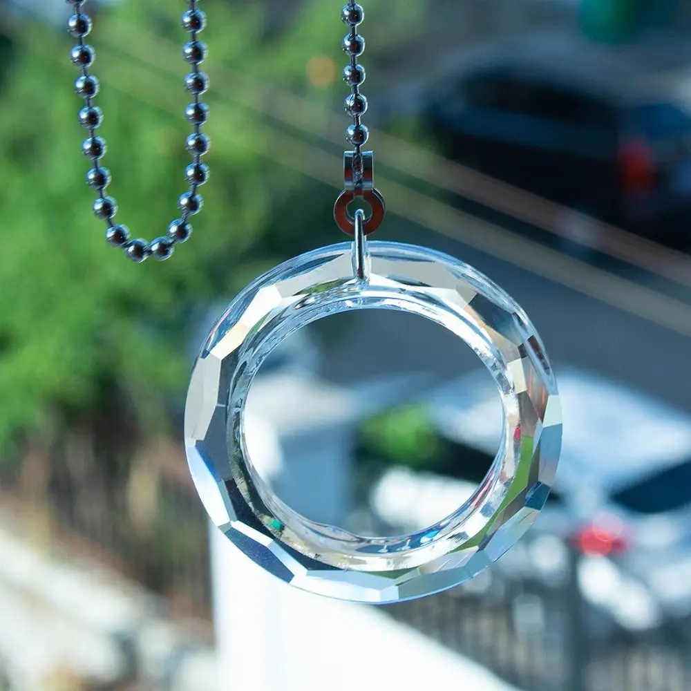 Round Transparent Crystal Chain Wedding Curtain Decor Sun Catcher Bead Chandelier Crystal 50MM Handmade Lamp Prism Pendant Home
