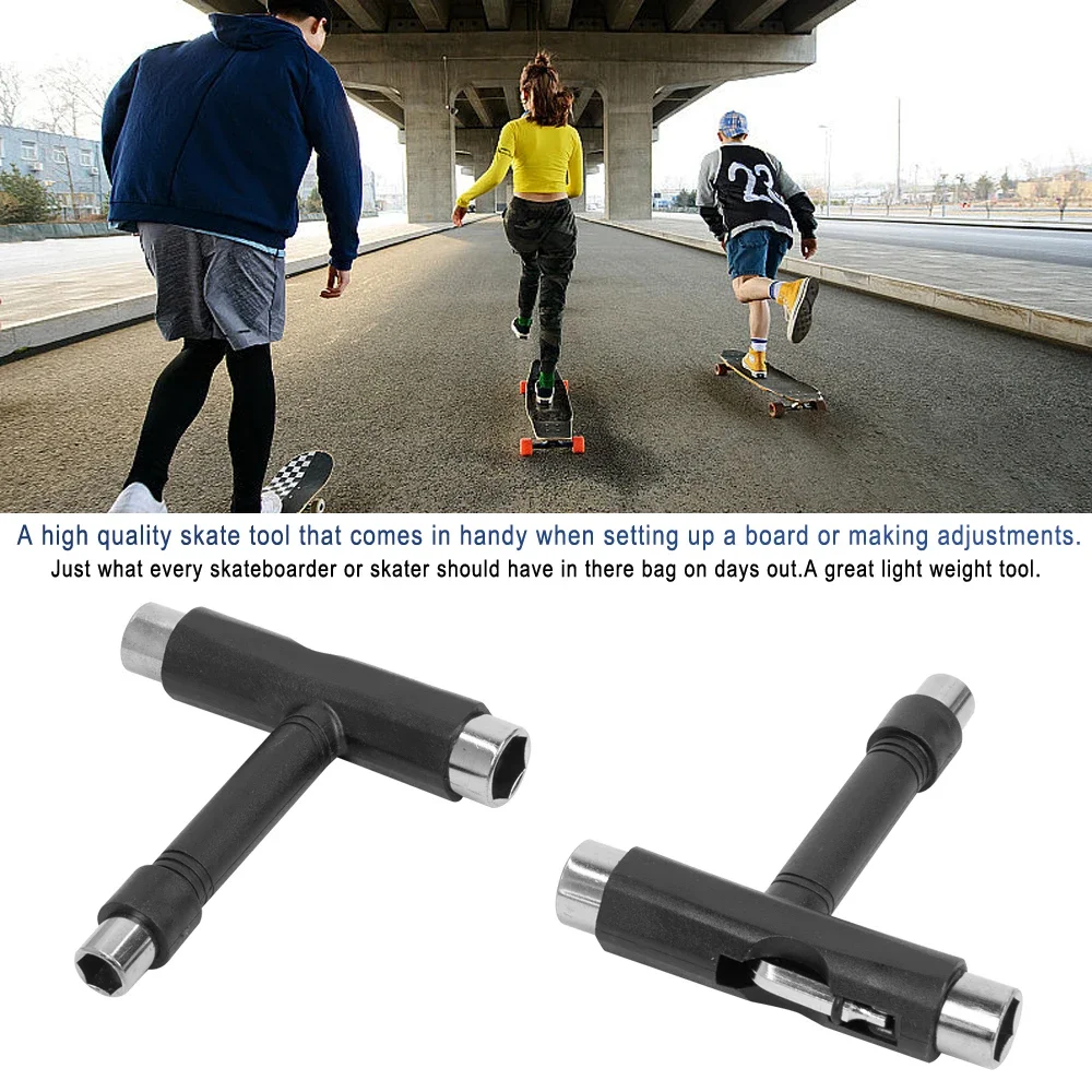 T Form Skateboard Werkzeuge Schraubenschlüssel Skateboard Professionelle T Typ Inbusschlüssel Schwarz Longboard Board Rollschuh Schlüssel Werkzeuge Teile – Detail 2