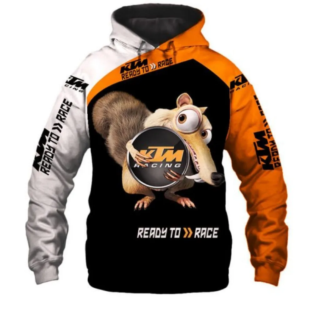 New Fashion Printed Design Long Sleeved Comfortable Unisex Drawstring Hoodies Motorcycle Riding KTM Sport Hooded Pullovers 3