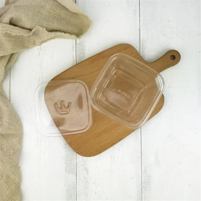 50 Sets Clear PET Cupcake Boxes 400ml / 300ml Disposable Dessert Containers Square Plas... - SKU CPCB1546 - UGI Packaging