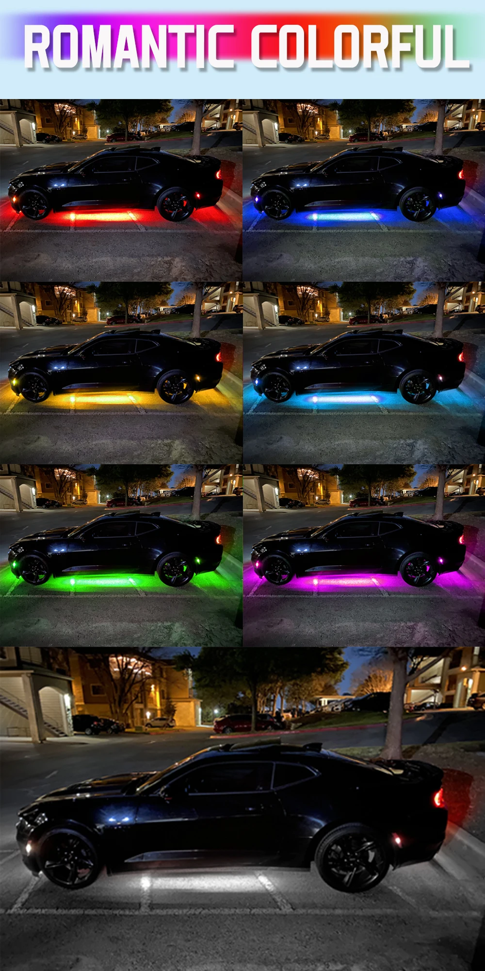 Universal Auto Chassis Flexible LED Streifen Licht Fernbedienung/APP Steuerung RGB Neon Licht Umgebungs Atmosphäre Lampe Auto Zubehör kit – Detail 7