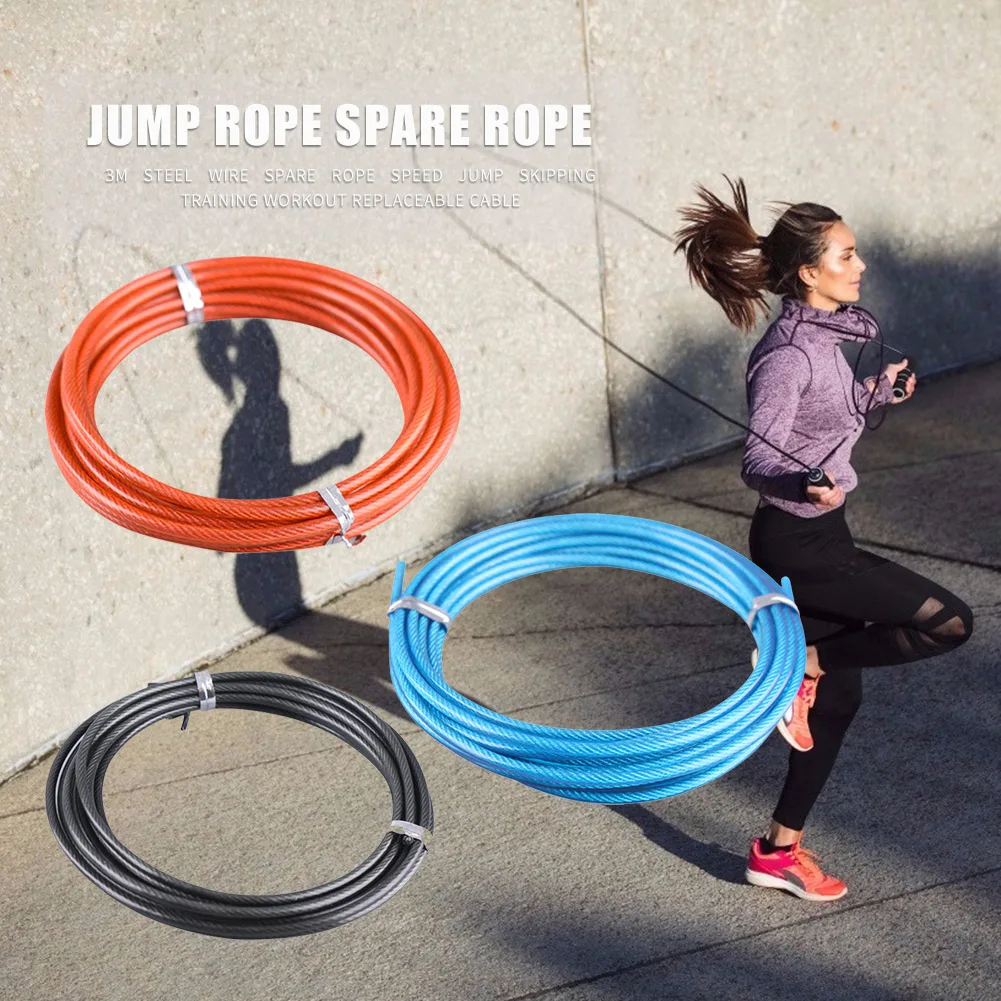 3 m Steel Wire for Jump Ropes Spare Rope Replaceable Wire Cable Metal Speed Skipping Rope Accessories Fitness Equipments jump rope