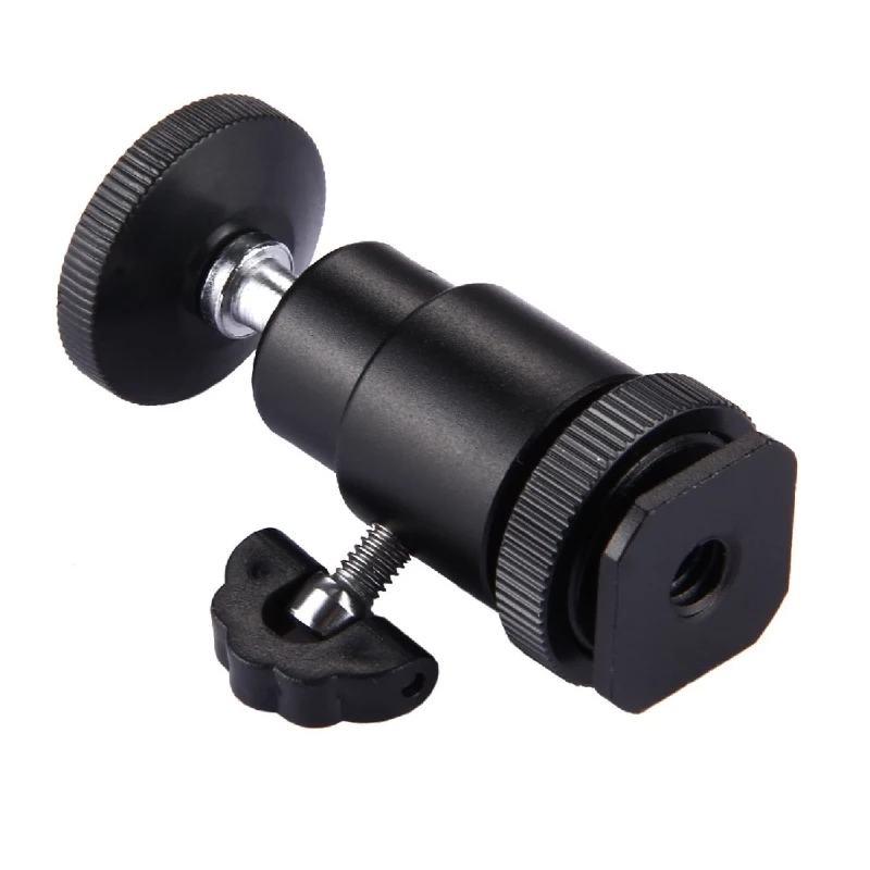 Mini Adjustable Swivel Angle Tripod Ball head Standard 1/4'' Screw HotShoe Mount Adapter Holder For Canon Nikon Sony DSLR Camera