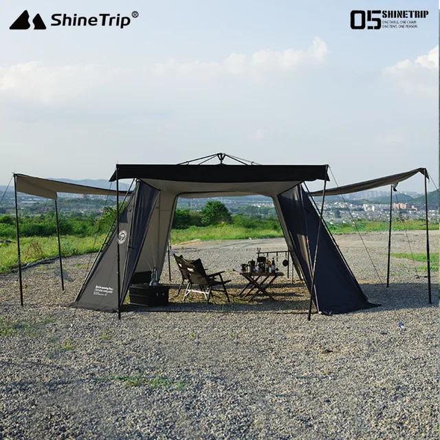 ShineTrip05 Series Oversized Quick Build Waterproof Silver Coated Canopy Sunproof Camping Auto Dome 4