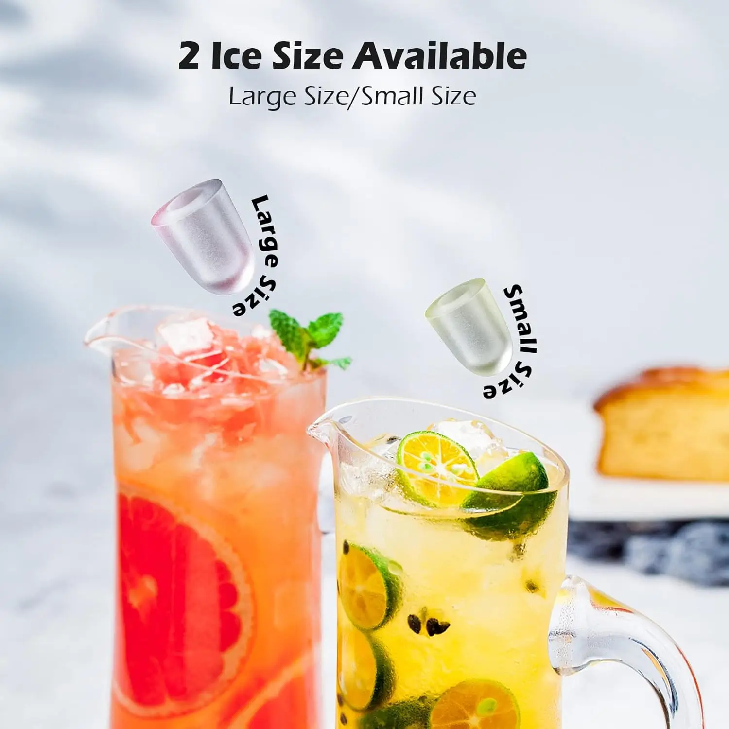 Countertop Ice Maker, Portable Maker Machine with Carry Handle, Self-Cleaning Ice Makers, 9 Bullet in 6 Mins 26.5Lbs/24H
