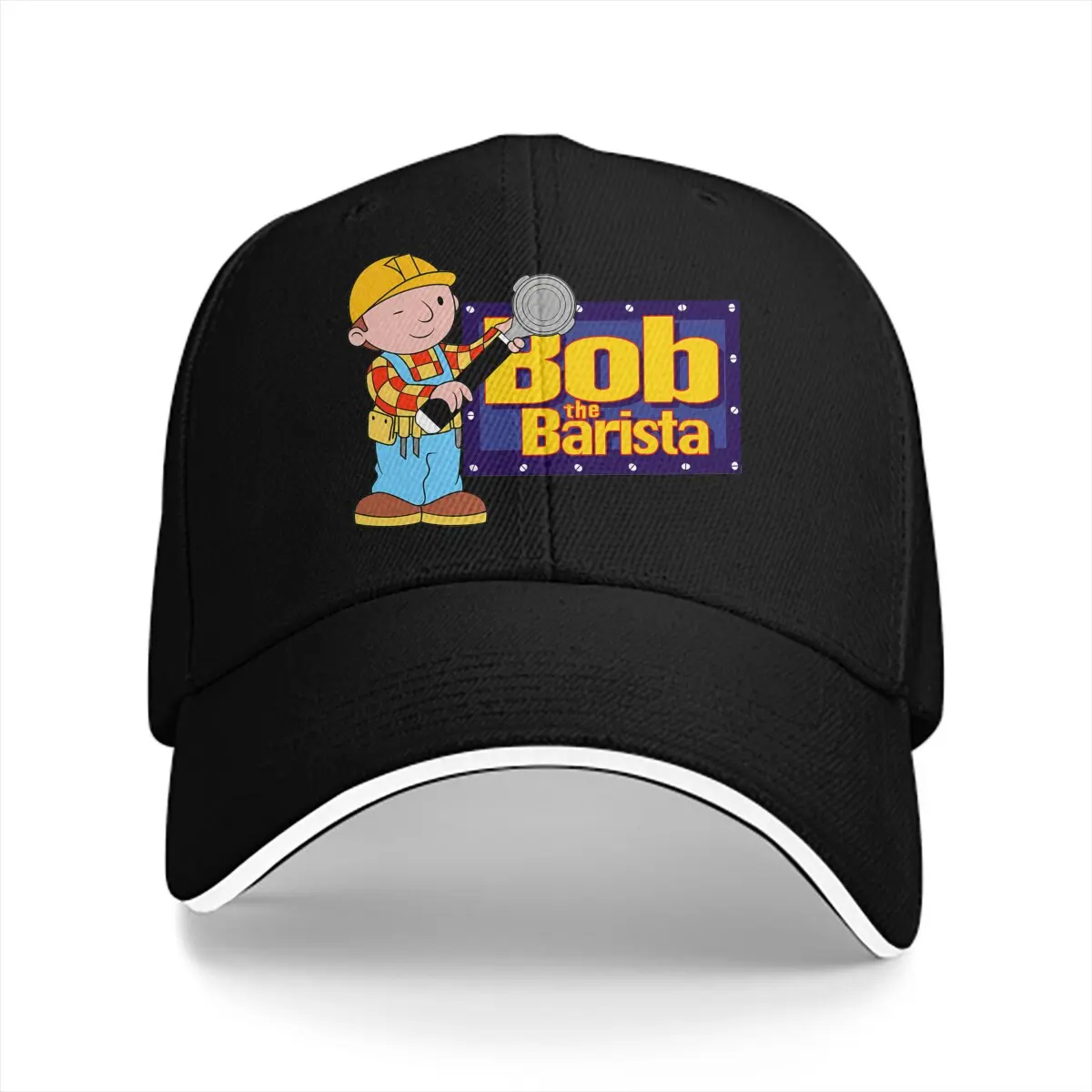 

Pure Color Dad Hats Barista Casual Hat Sun Visor Caps Bob The Builder Cartoon Peaked Cap