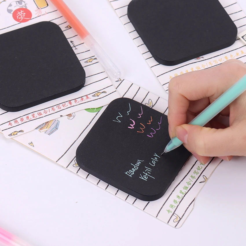 Creative Black Minimalist Sticky Notes Black Message Notes - Temu