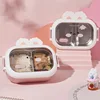 950ml Cute Rabbit Lunch Box Stainless Steel 2 Grid Bento Box Buckle Design Sealed and Leak-proof Portable Food Storage Container 2