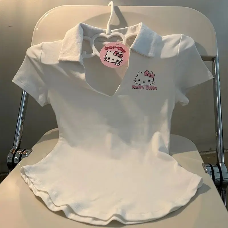 

Рубашка-поло с коротким рукавом и принтом «Hello Kitty»