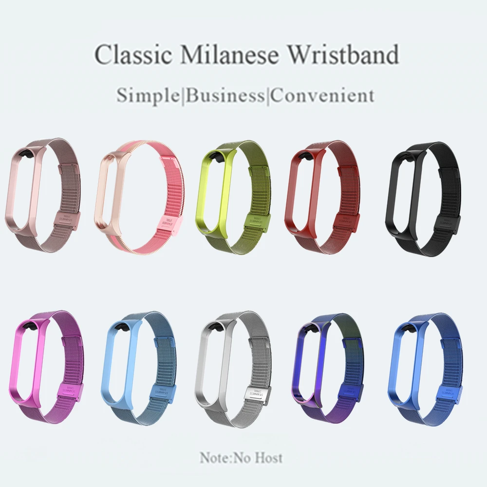 Strap For Xiaomi Mi Band 6 4 5 Wrist Metal Bracelet Screwless Stainless Steel MIband for Mi Band 4 3 5 Strap Wristbands Pulseira