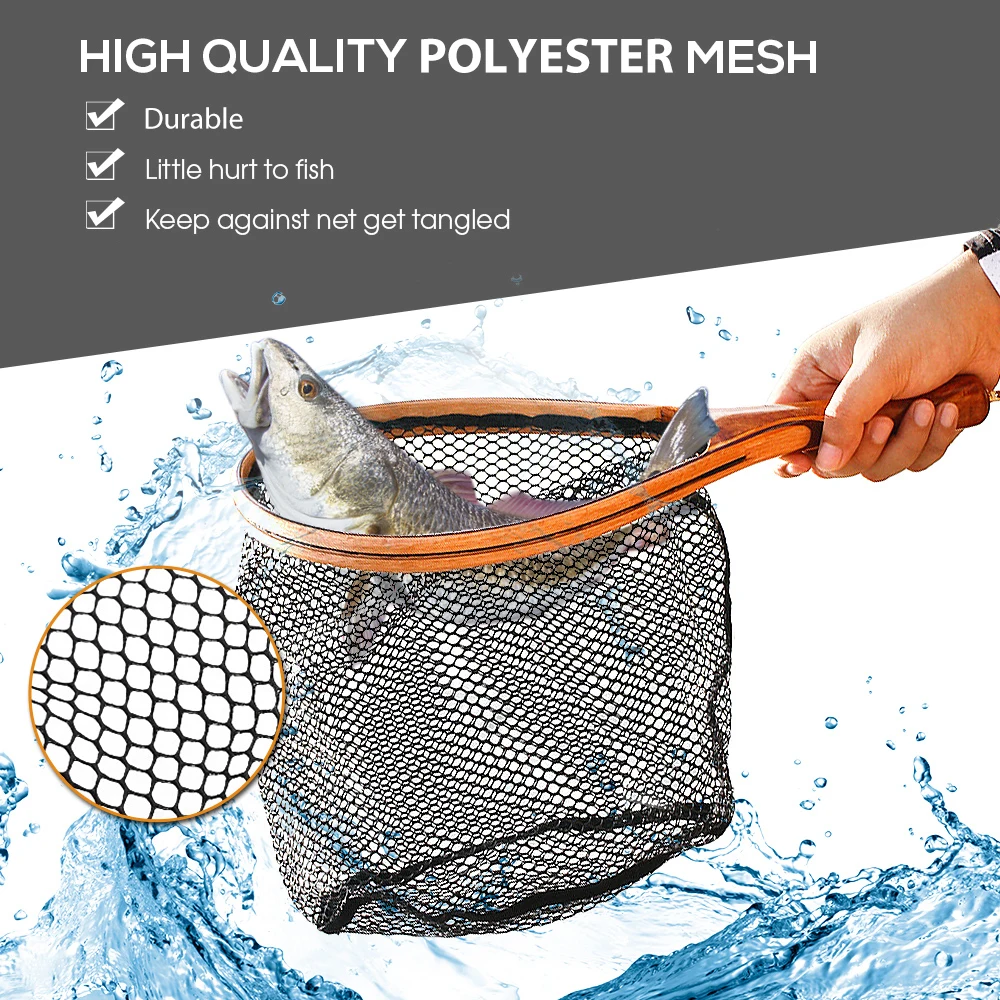 Portable Fishing Landing Net with Elastic Lanyard Fly Fishing Net Fishing  Catch and Release Net Fishing Nets Tool Accessory