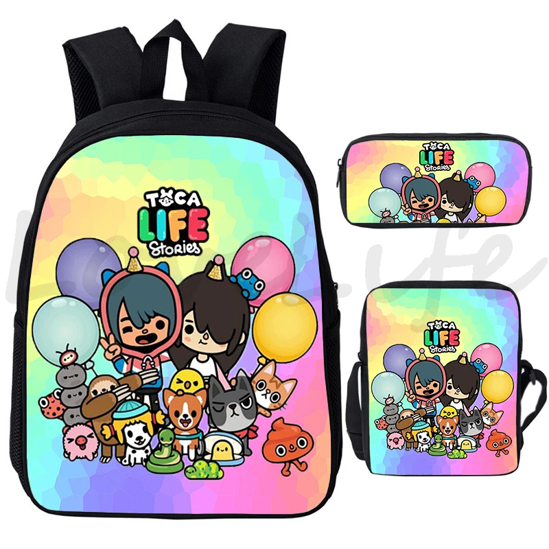 Toca Boca 3D Print Backpacks 12/16 Inch Kawaii Kids Children Small
