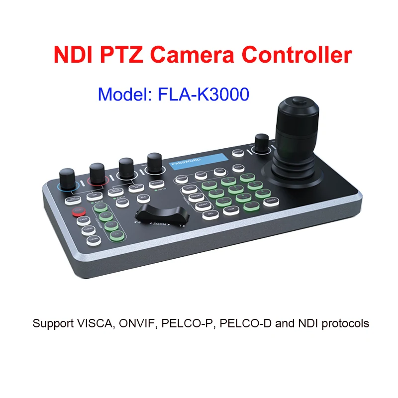 Joystick Keyboard Controller PelcoD Onvif Vmix IPVisca Network 4D RS485 RS232 Control 255 PTZ Cameras joystick keyboard controller