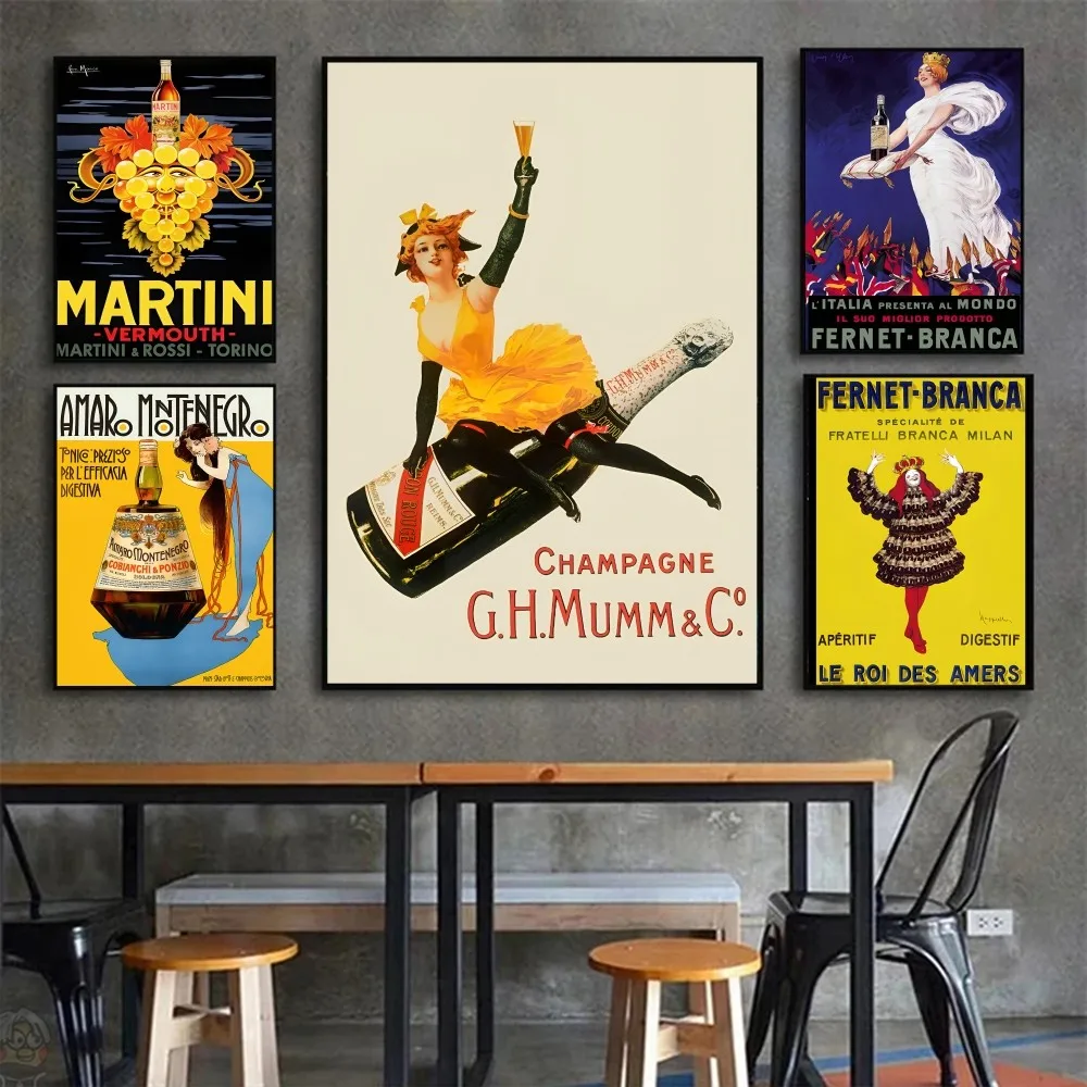 Vintage Campari Drink Poster Stampe Aperol Liquore Gatto Immagini A Parete Pittura Su Tela Campari Amaro Decorazione Della Parete Della Cucina
