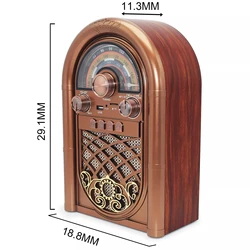 Desktop Retro Wooden 3-band FM/AM/SW Radio Multifunctional Card Wireles Bluetooth Speaker Outdoor Portable MP3 Play Caixa De Som