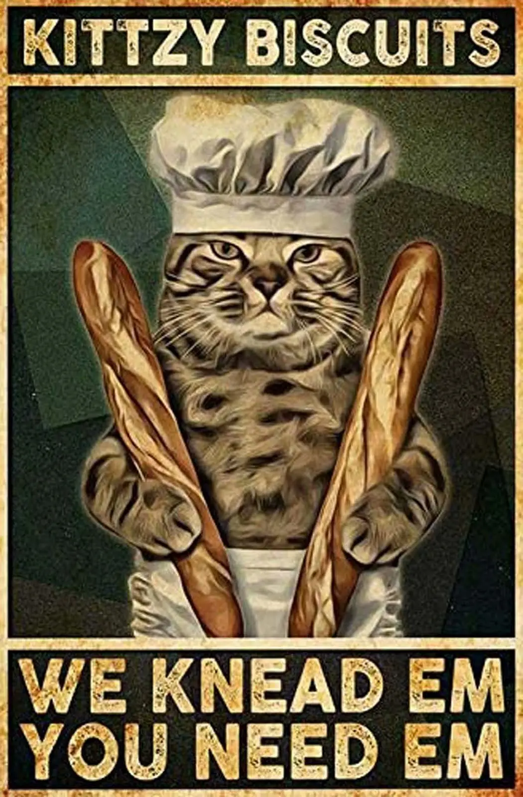 

Retro Metal Tin Sign Wall Decor - Kitty Biscuits - Funny Vintage Tin Sign Wall Plaque Poster for Cafe Bar Restaurant Supermarket