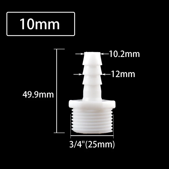 Műanyag Cső Illesztése 10/12/11/16/22/25 Mm -Es Tömlő Barb Farok 3/4 "Bsp Férfi Szál Csatlakozó Ízületi Rézcsatlakozó Adapter 1Pc - Image 4
