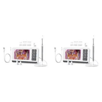 ABGI-2X Cucchiaio per orecchie digitale con luce visibile, fotocamera per orecchie otoscopio, detergente per orecchie intelligente