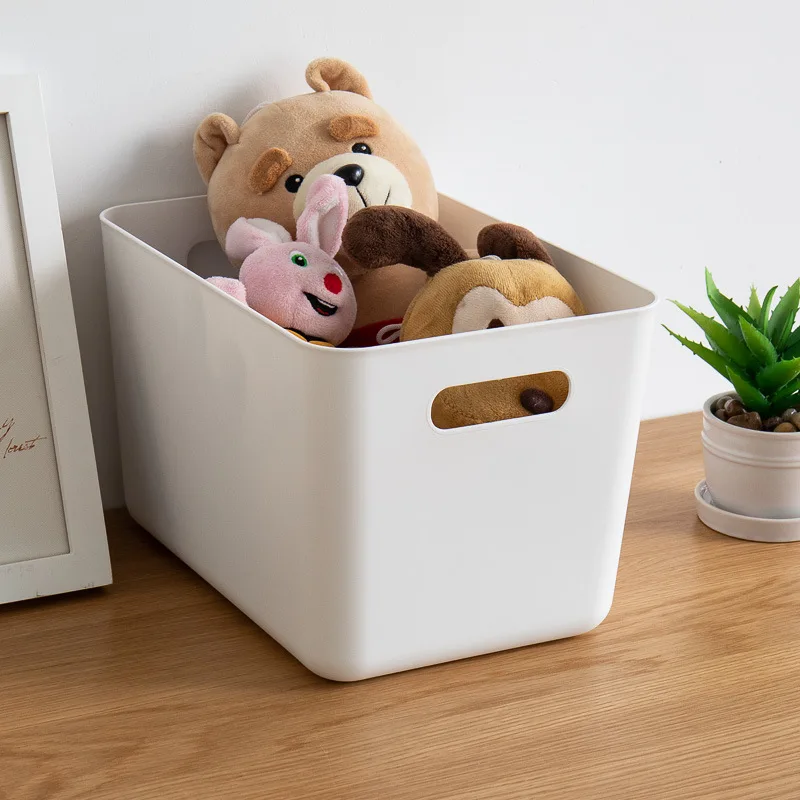 Solid Color Plastic Storage Box Large Capacity Home Storage Box Clothing And Toy Storage Box Desktop Miscellaneous Storage Box