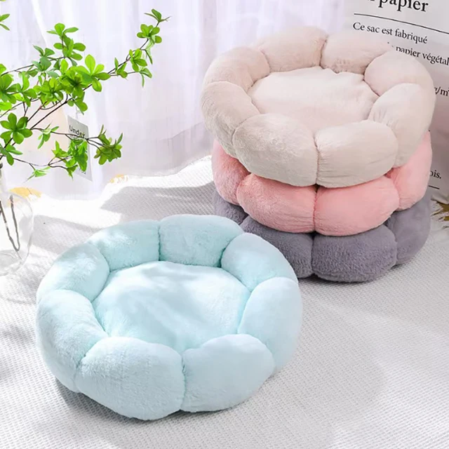 Soft Plush Pet Cat Nest Flower Cat Nest Cat Winter Warm Plush Cat Nest Four Seasons Dog Nest Cat Bed Cat Dog Mat Pet Supplies 5