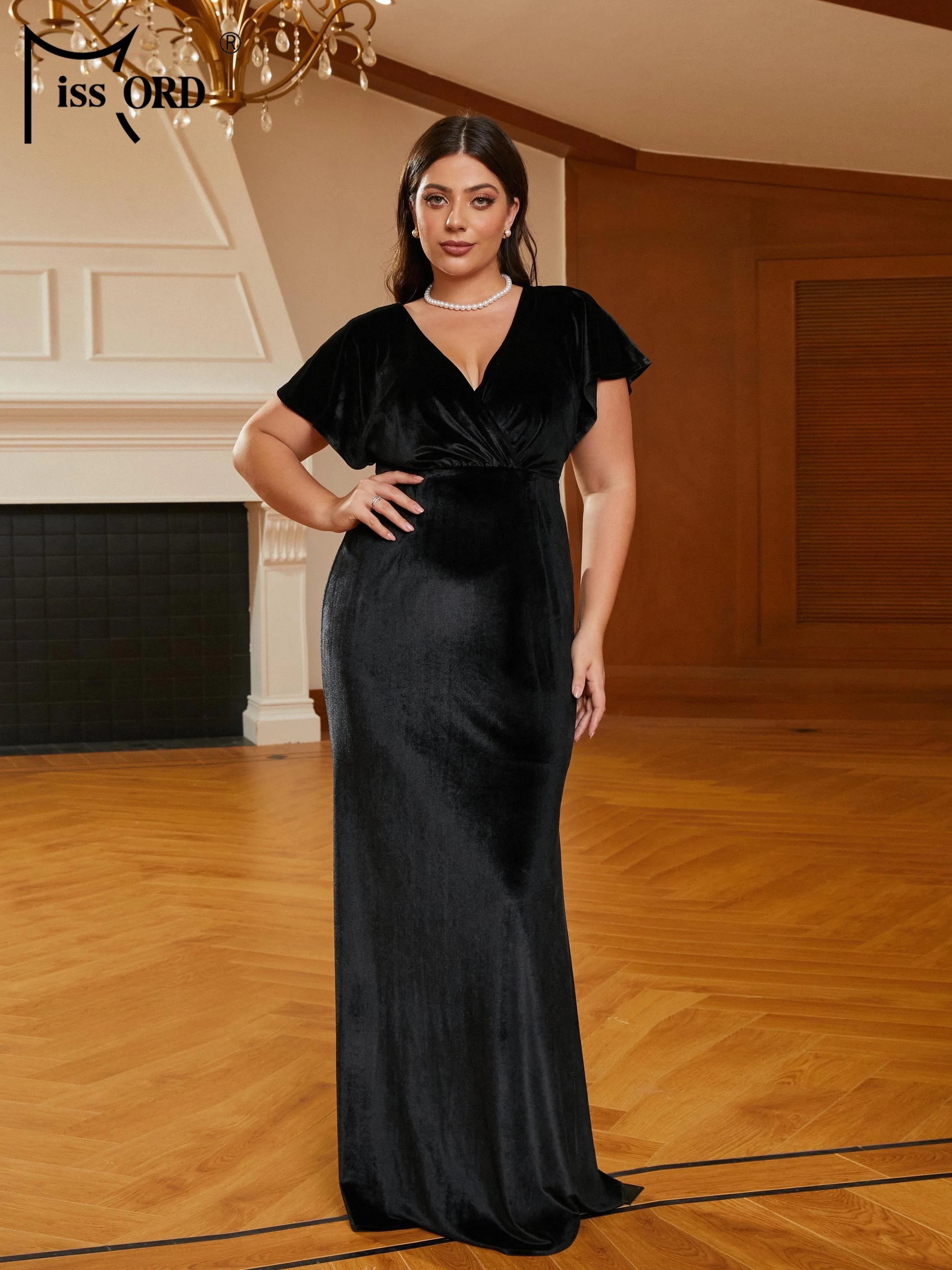 missord-new-plus-size-v-neck-short-sleeve-velvet-black-mermaid-evening-dress