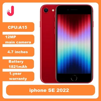 Apple iPhone SE 2022 Unlocked 64/128GB ROM IOS A15 Bionic Chip 4G LTE 4.7' Original Screen 12MP Camera Fingerprint SE3 Cellphone