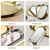 Stainless Steel  Jewelry Storage Tray Oval Vanity Organizer Nail Display Rack Decorative Home Decor Christmas New Year Gift 2