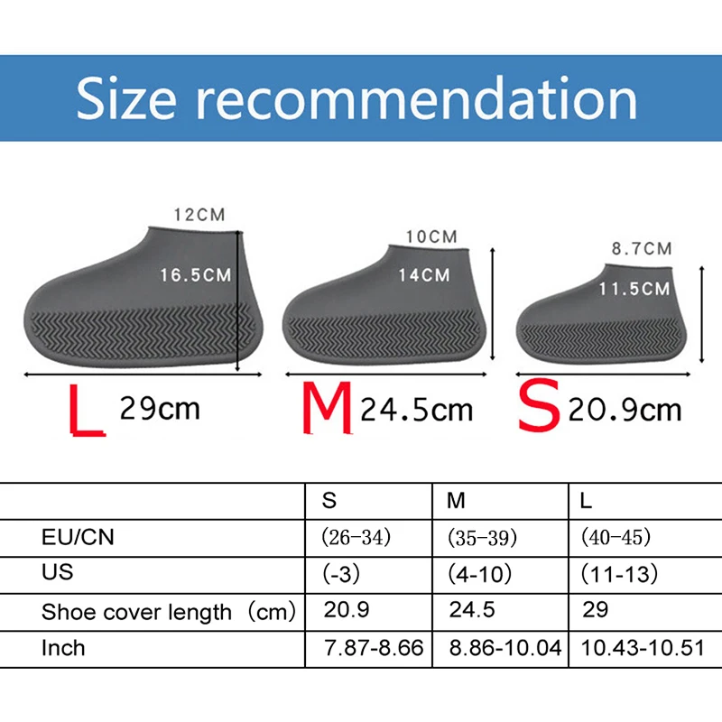 Unisex Waterproof Non-Slip Silicone Shoe Covers - Reusable, High-Elastic, Wear-Resistant Rain Boots