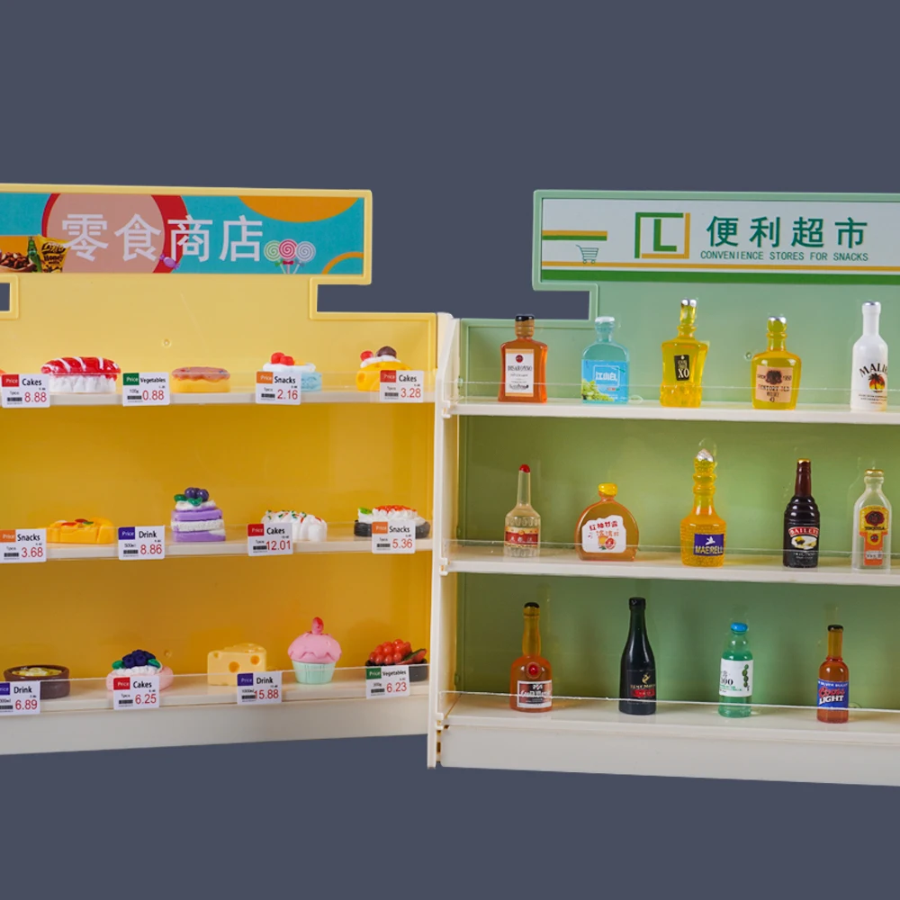 1:12 Micro Store Shelf Miniature Food Snack Scene  Snack Ornament Dollhouse Miniature Furniture Kitchen Play House Toy Gift 4