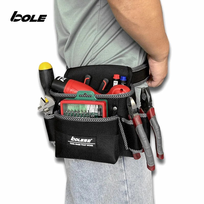 

BOLE Tool Belt Bag,Electrical Tool Storage Bag,Multifunctional Tool Waist Bag,Multi Pocket Tool Belt Organizer