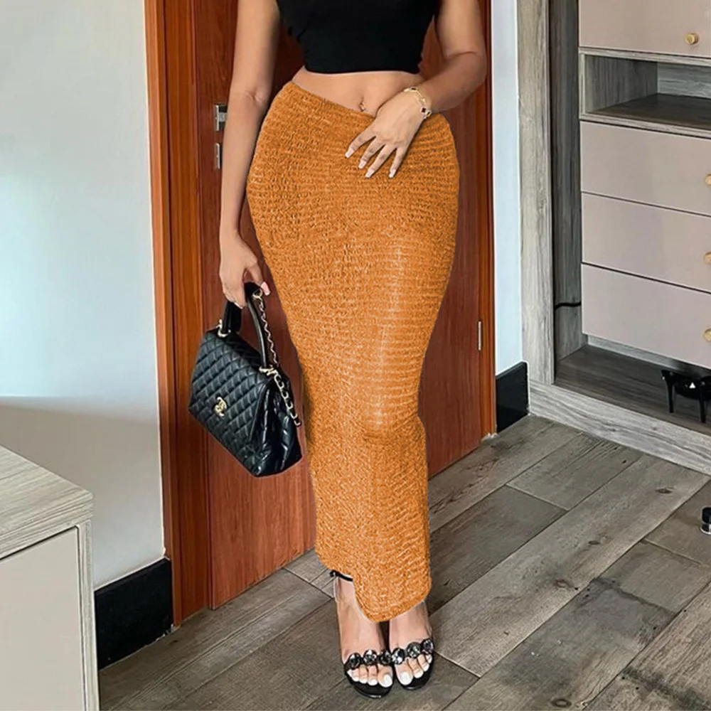 Solid Luxury Long Skirt Women Bodycon Design Wrap Party Dress Fashion Casual Street Outfit 2024 Spring Female Sexy Club Skirt y2k fur straight jean zipper cargo pant autumn denim trouser female casual street cloth 2023 winter women fashion new jeans