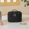 Black Rose Women's Cosmetic Bag, Carrying Case, Portable Cosmetics Storage Bag, Flap Large Capacity Double Zipper Closure Bag 3