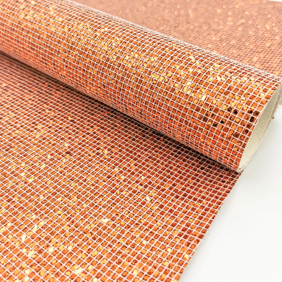 Holographic Iridescent Glitter PU Leatherette Fabric – Starry Sky Plaid