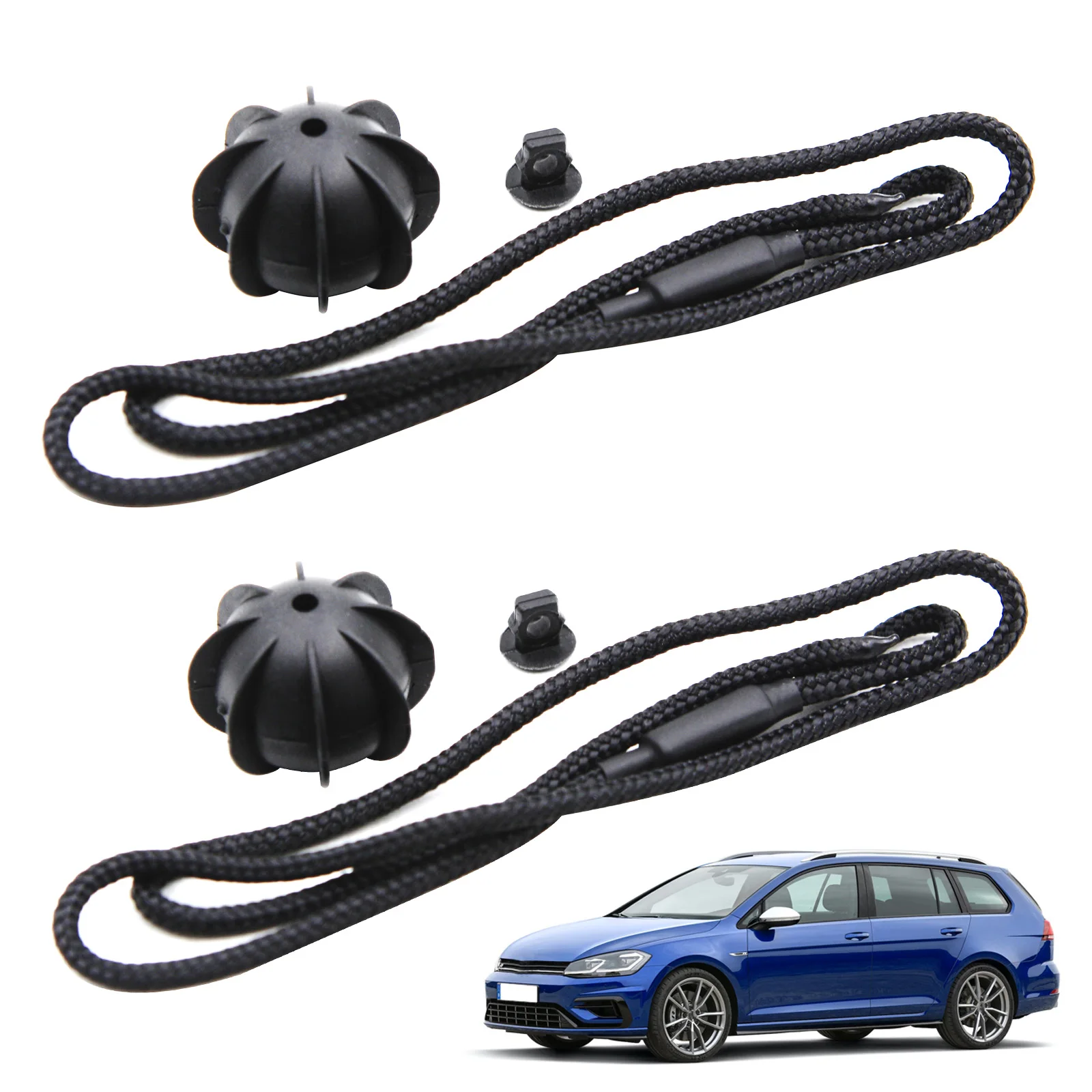 1pc Car Vehicle Parcel Shelf String Strap Cord Rope Black For VW Golf Mk6 R20