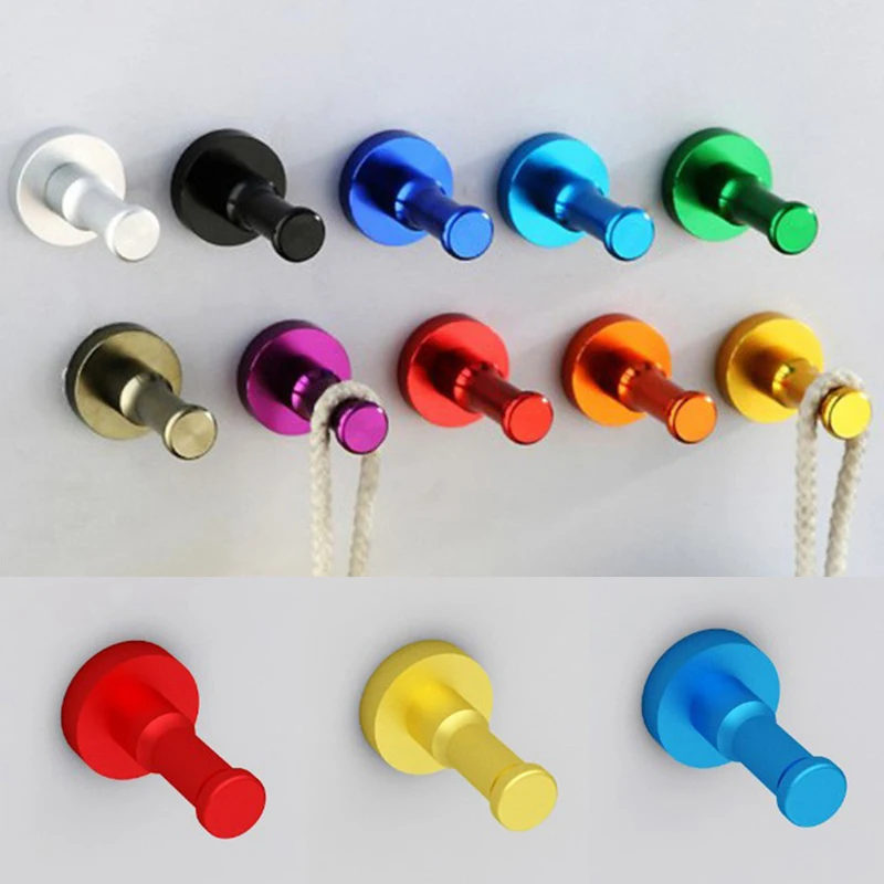 

Wall Mounted Coat Robe Hooks Hanger Hook Aluminum Colorful Towel Clothes Bag