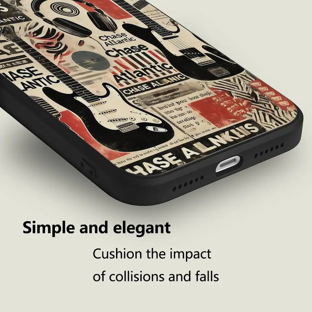 Indie Rock Collage Black Silicone Matte Phone Case