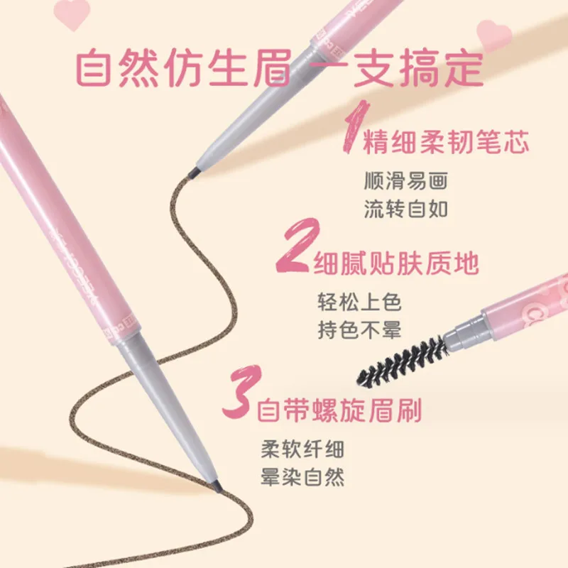 VEECCI Slim Eyebrow Pencil Waterproof Matte Makeup Double Head Lasting Non-Smudged Eye Brow Pen Tint with Brush Cosmetics 2
