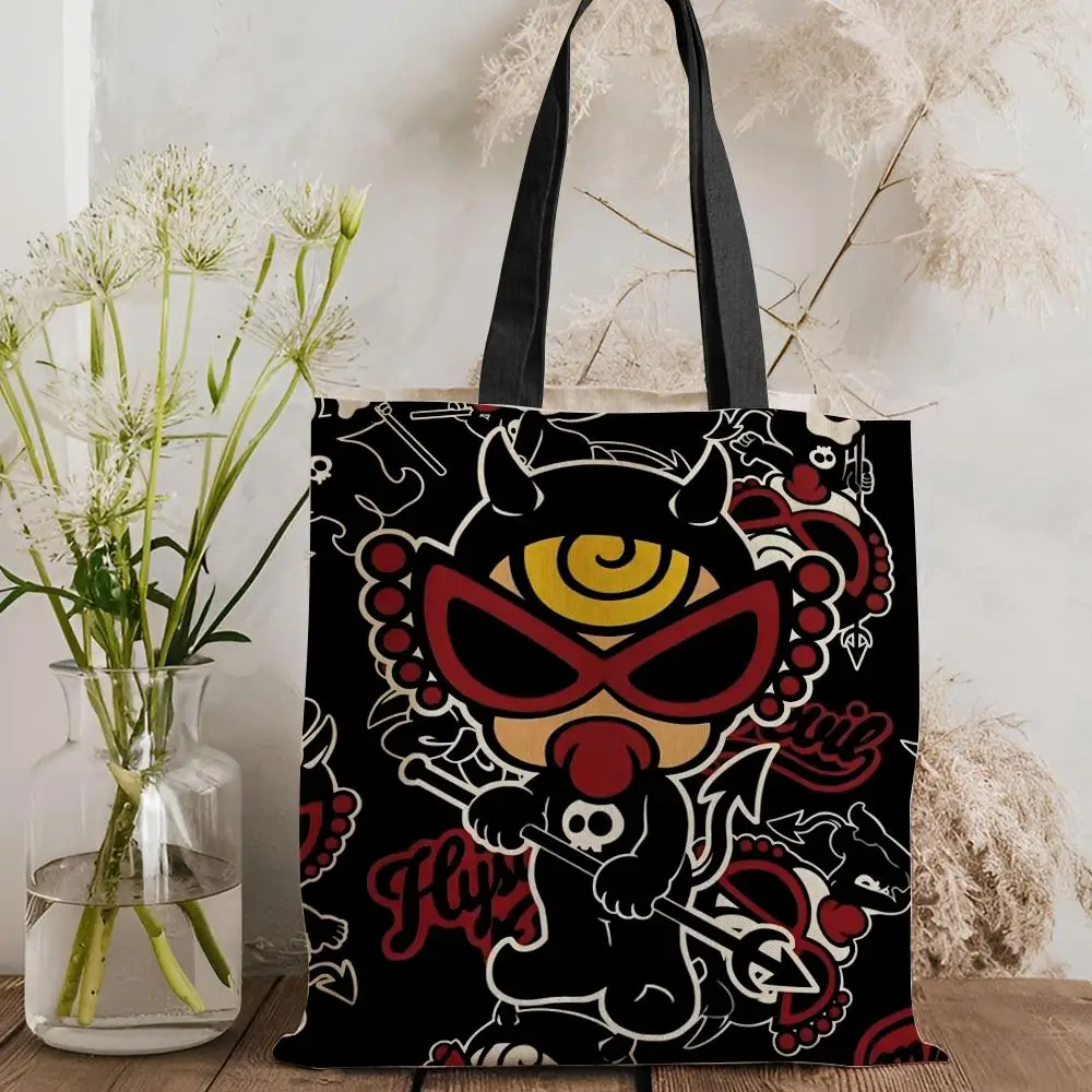 Japan Luxury H-Hysteric M-Mini Aufbewahrungstaschen, doppelseitig bedruckte Canvas-Tragetasche, modische Damen-Umhängetasche mit großem Fassungsvermögen – Detail 21