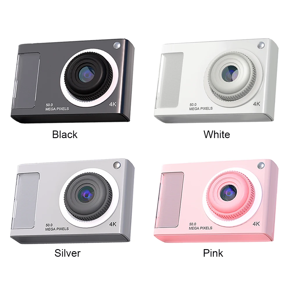 컴팩트 소형 카메라 듀얼 렌즈 디지털 포인트 앤 샷 카메라, 흔들림 방지 지지대, 32GB 카드, 남아 및 여아용, HD 1080P 48MP