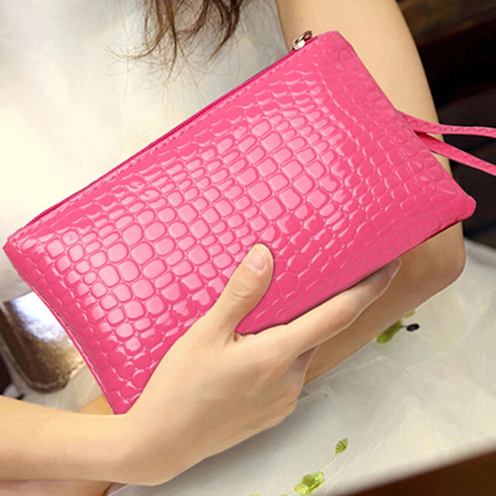 Women's Coin Purse Clutch Wristlet PU Leather Handbags Wallet Purse Card Phone Holder Makeup Bag Clutch Small Handbag carteras