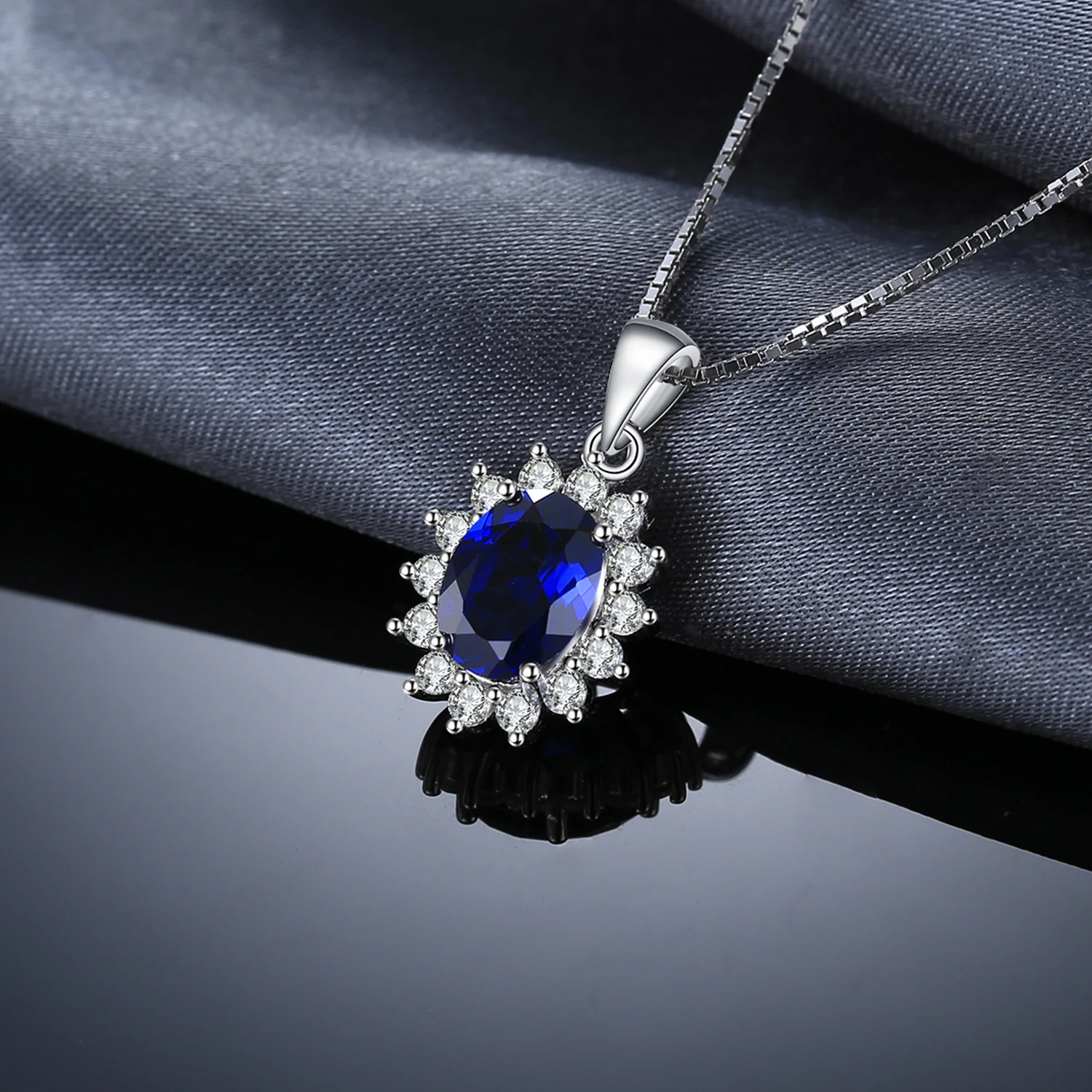 Pendant Necklace Silver Necklace Silver Pendant JewelryPalace Princess Diana Created Blue Sapphire Ruby Simulated Emerald 925 Sterling Silver Pendant Necklace Women No Chain